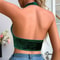 Halter Neck Front Closure Wireless Bralette Soft Winter Support Bra 6