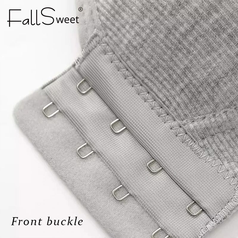 Fallsweet Seamless Front Closure Wire Free Push Up Bralette Full Coverage 8