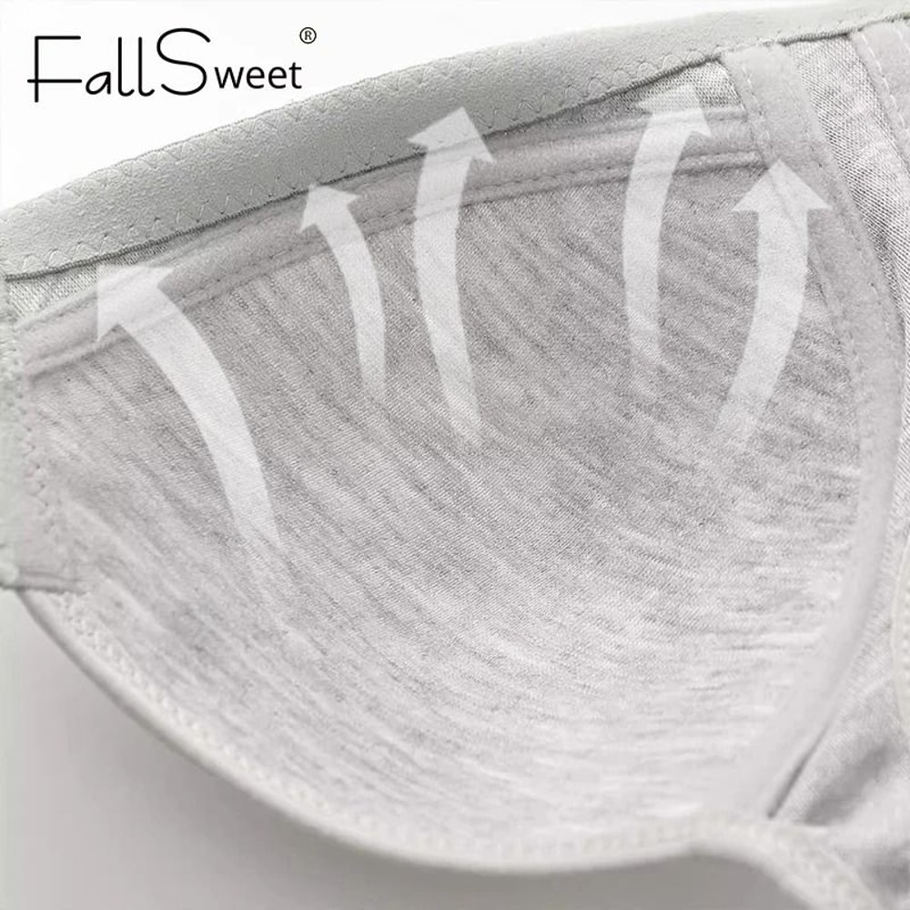 Fallsweet Seamless Front Closure Wire Free Push Up Bralette Full Coverage 9