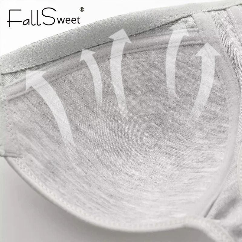 Fallsweet Seamless Front Closure Wire Free Push Up Bralette Full Coverage 9