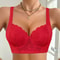 Lace Gathered Anti Sagging Support Bra Comfortable Daily Lingerie 0