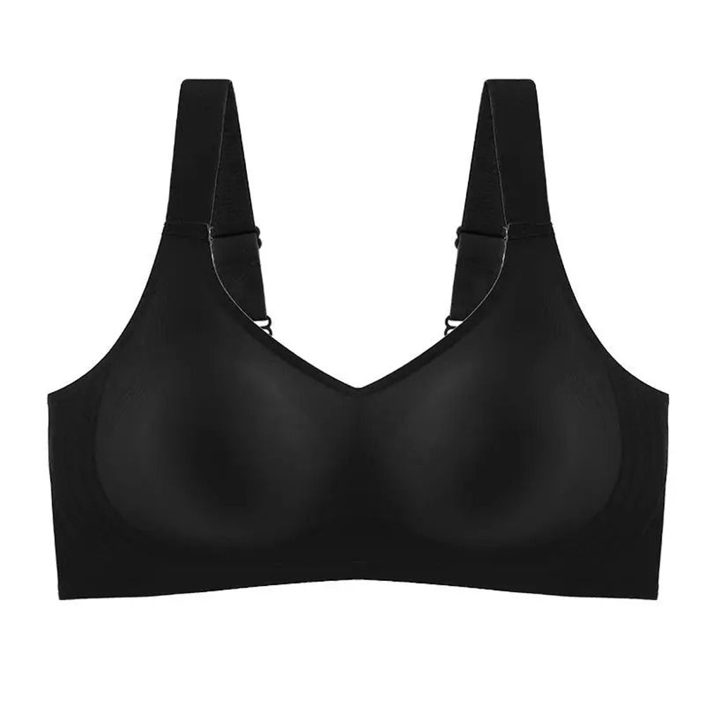 Large Size Seamless Wire Free Push Up Bra Soft Support Adjustable Bralette 3