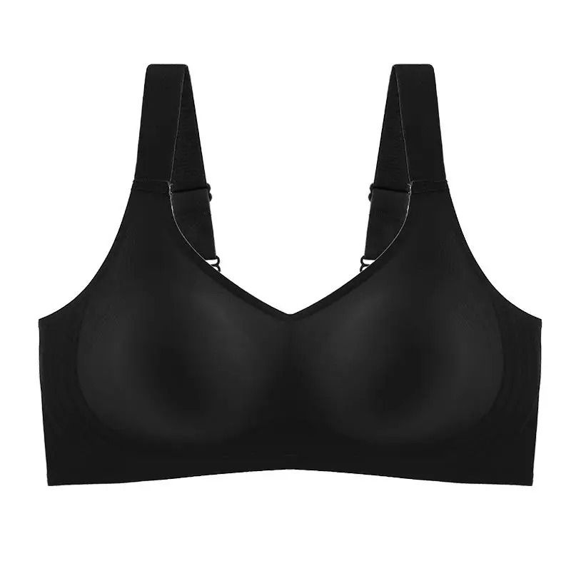 Large Size Seamless Wire Free Push Up Bra Soft Support Adjustable Bralette 3