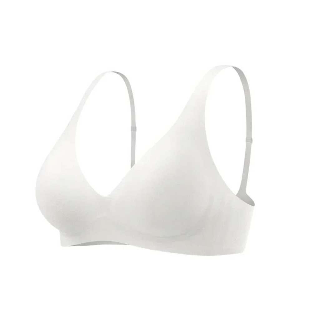 SUJIIN Seamless Push Up Wireless Deep V Support Bra 3
