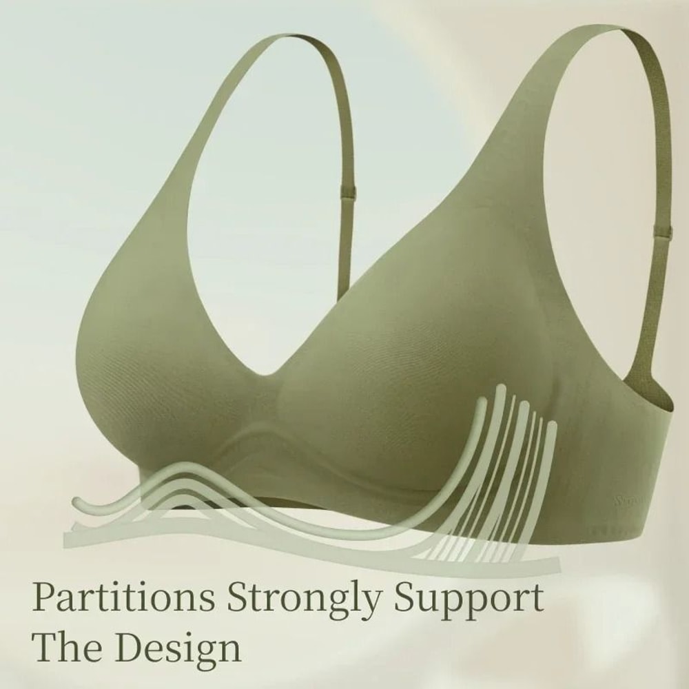 SUJIIN Seamless Push Up Wireless Deep V Support Bra 7