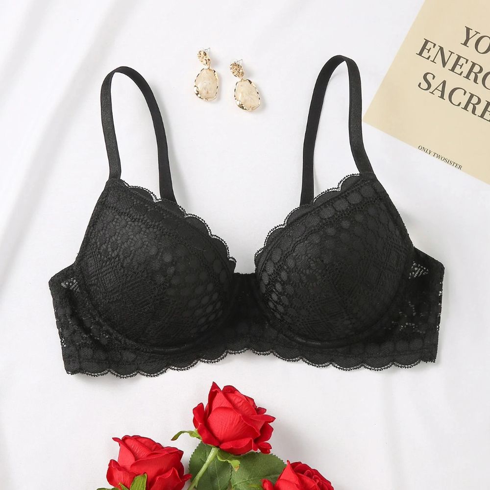 Elegant Lace Push Up Bra Underwire Breathable Lingerie B C D Cup 1