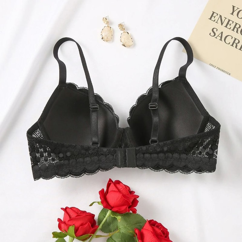 Elegant Lace Push Up Bra Underwire Breathable Lingerie B C D Cup 5