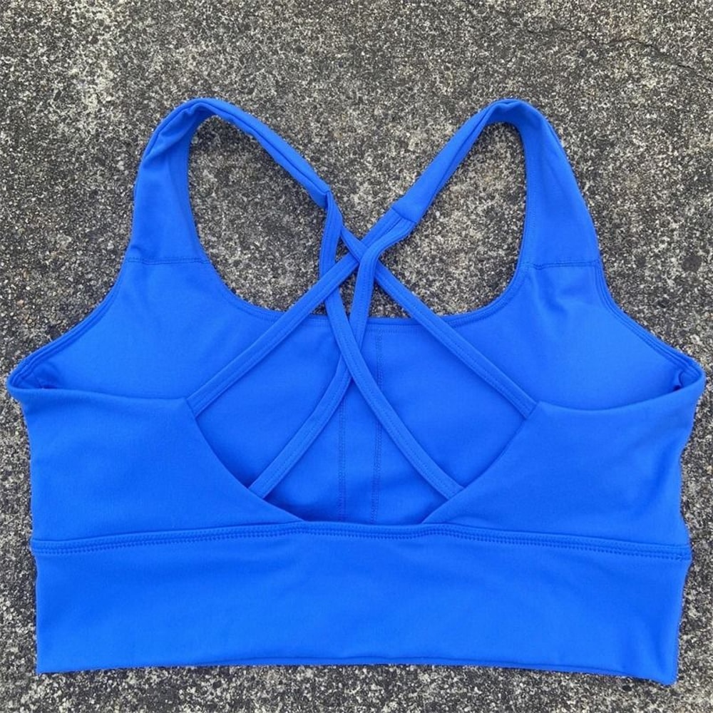 Cross Strap High Impact Sports Bra Push Up Yoga Crop Top 1