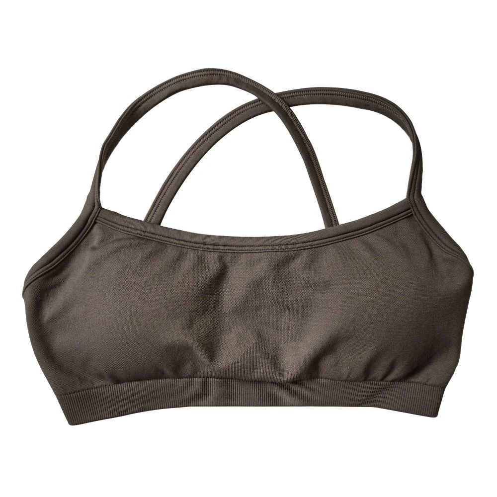 Seamless Cross Back Yoga Bra High Support Push Up Workout Bra 2