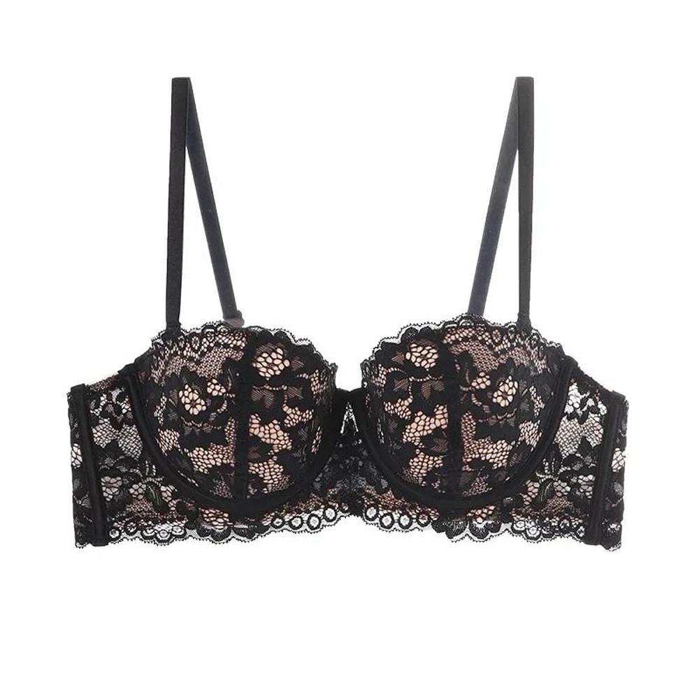 Floral Half Cup Lace Bra Push Up Underwire Lingerie 2