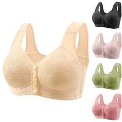 comfortease front buckle wireless sleep bra gathering vest style