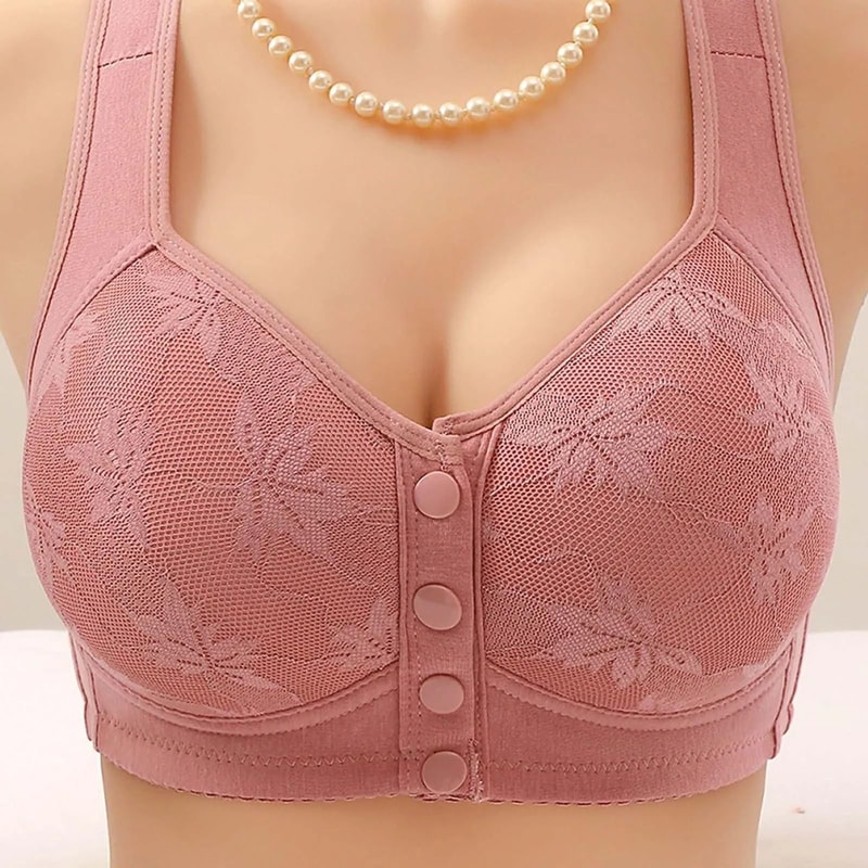 ComfortEase Front Buckle Wireless Sleep Bra Gathering Vest Style 8