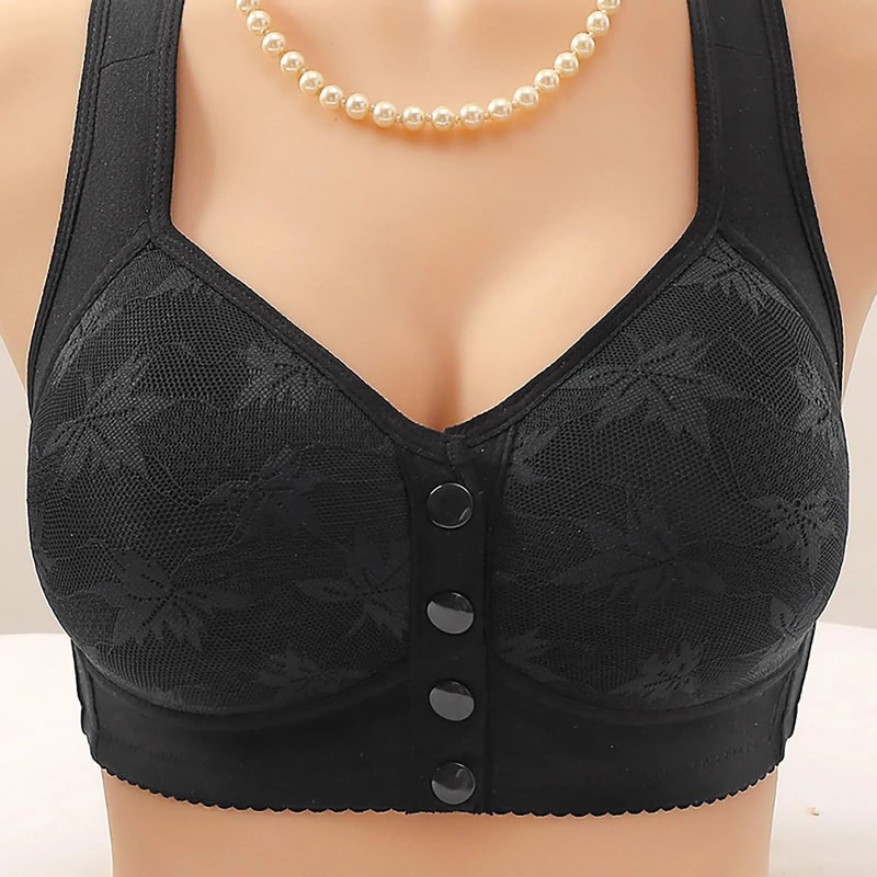 ComfortEase Front Buckle Wireless Sleep Bra Gathering Vest Style 9