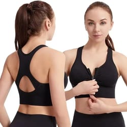 czguke zipper sports bra plus size shock resistant fitness vest