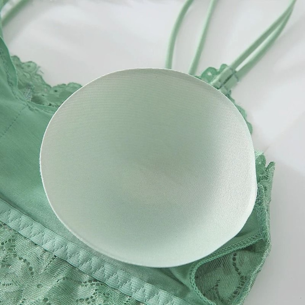 Elegance 3 Pack Lace Bralette Wireless Seamless Lingerie Top 16