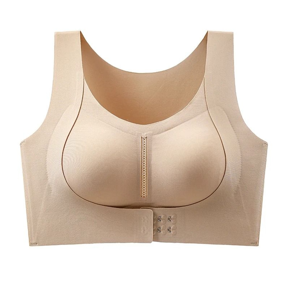 CAITING Seamless Posture Correction Bra Wireless Front Closure Cross Back 5