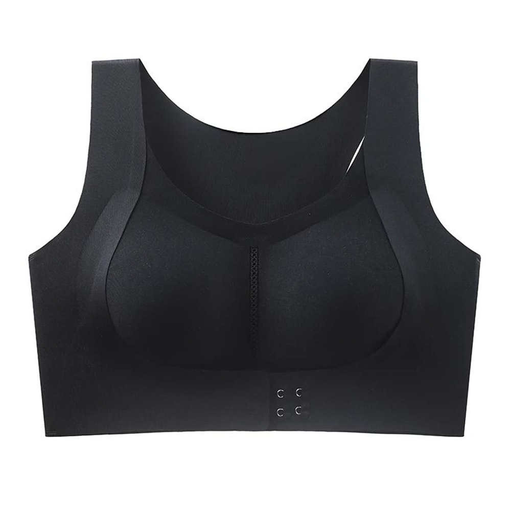 CAITING Seamless Posture Correction Bra Wireless Front Closure Cross Back 2