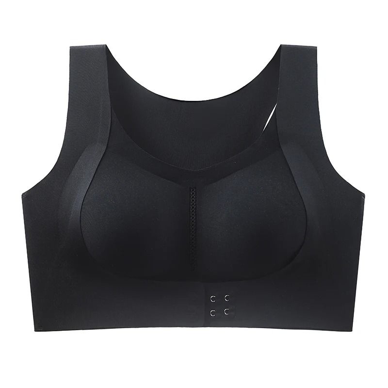 CAITING Seamless Posture Correction Bra Wireless Front Closure Cross Back 2