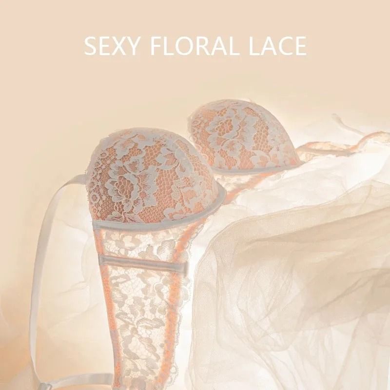 Floral Charm Lace Push Up Bra 1 2 Cup Underwire 5