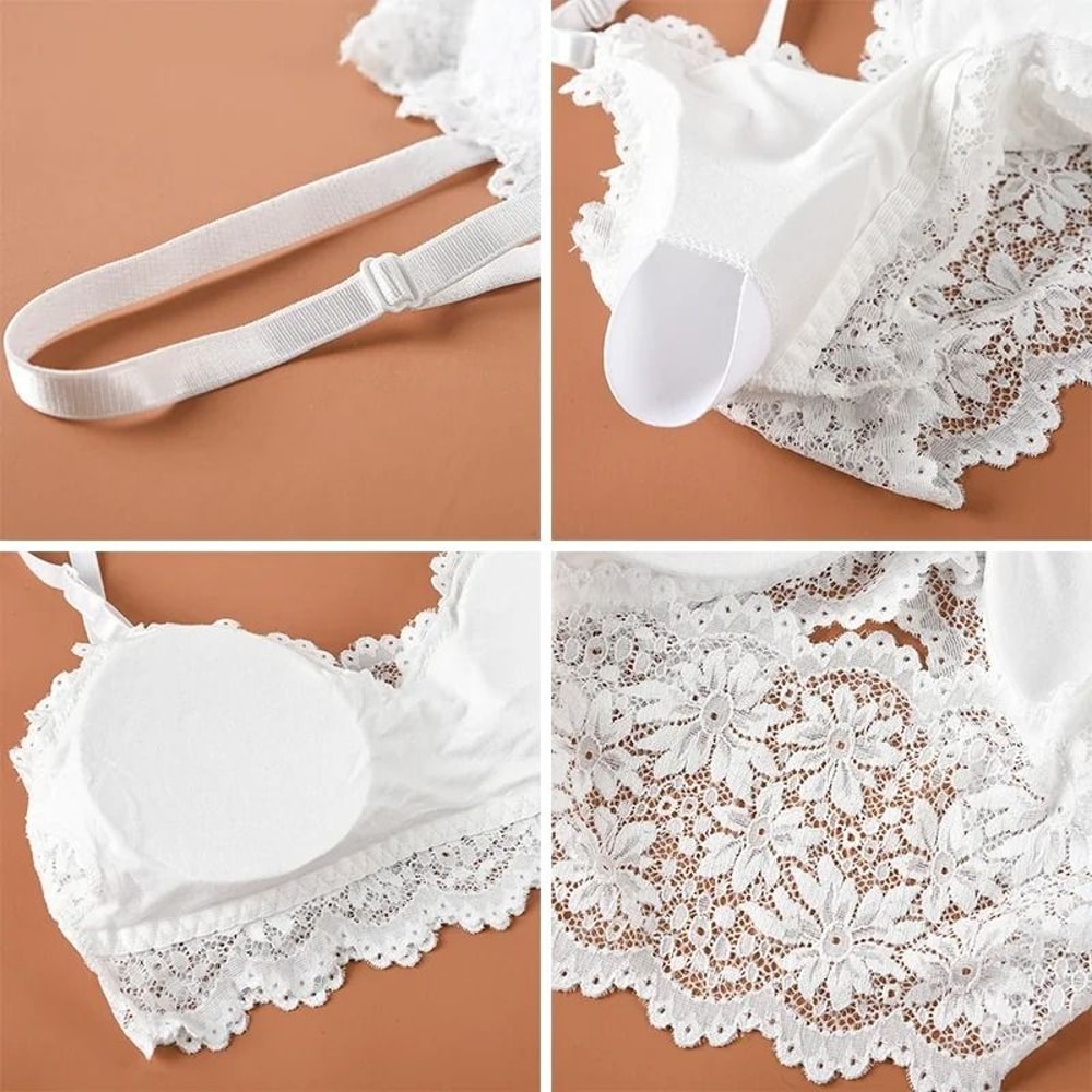 Allure Lace Wireless Bralette Padded Seamless Ultra Strap 8