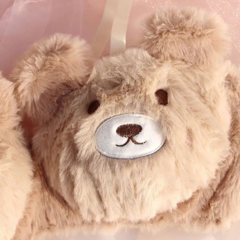 Kawaii Cozy Japanese Plush Winter Bra Wireless Rabbit Bear 1