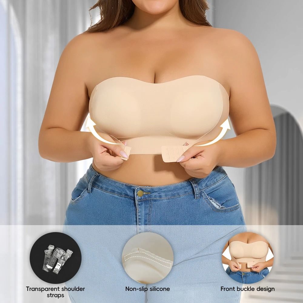 SmoothLift Strapless Padded Front Button Bra For Women 4