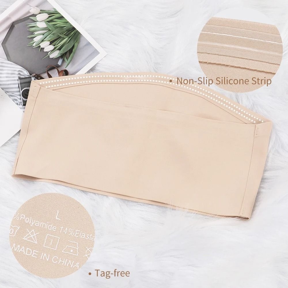 SilkHold Seamless Strapless Tube Top Bra With Silicone Grip 6