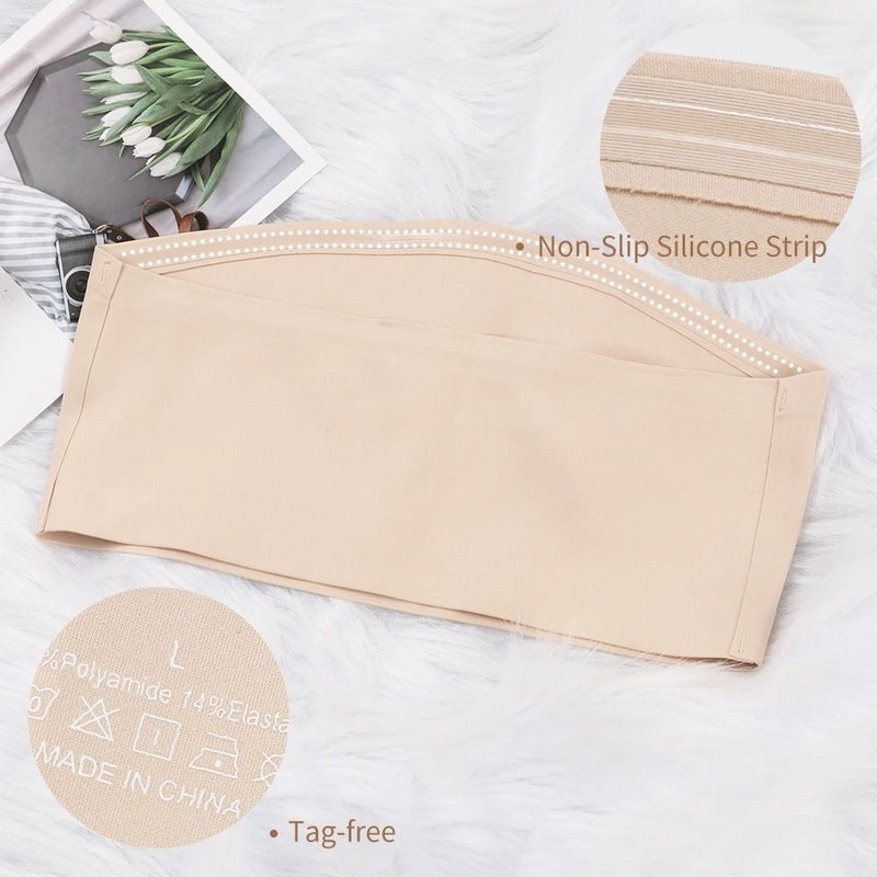 SilkHold Seamless Strapless Tube Top Bra With Silicone Grip 6