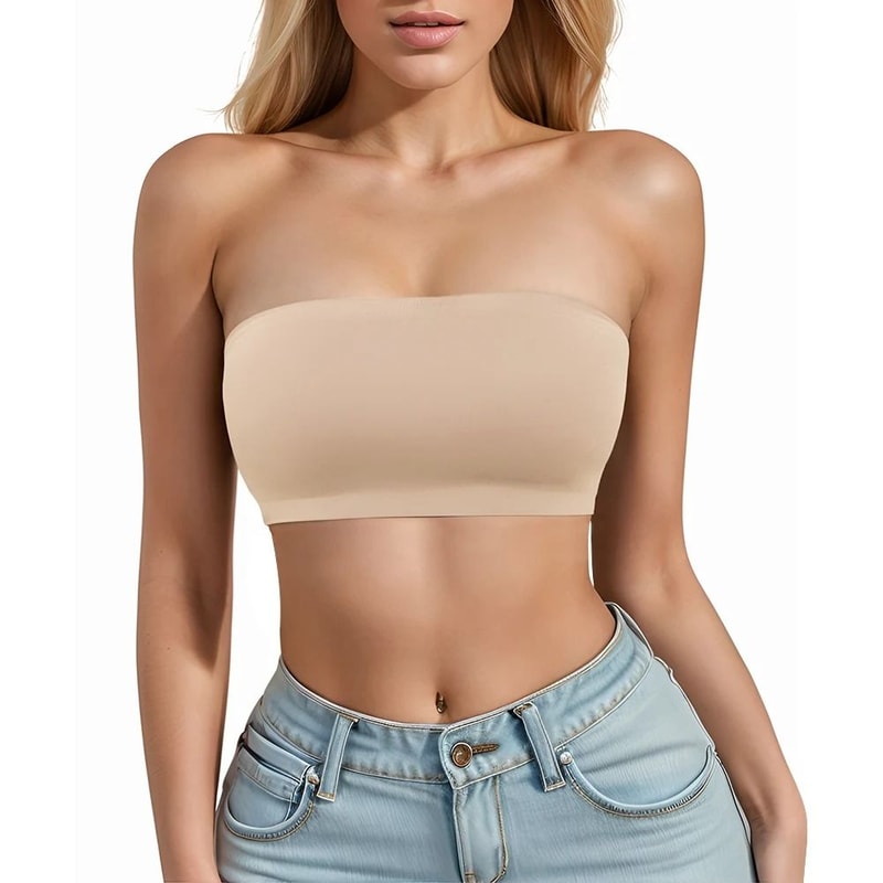 SilkHold Seamless Strapless Tube Top Bra With Silicone Grip 8