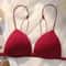 LunaChic Front Button Bralette Wire Free Triangle Cup Bra 1
