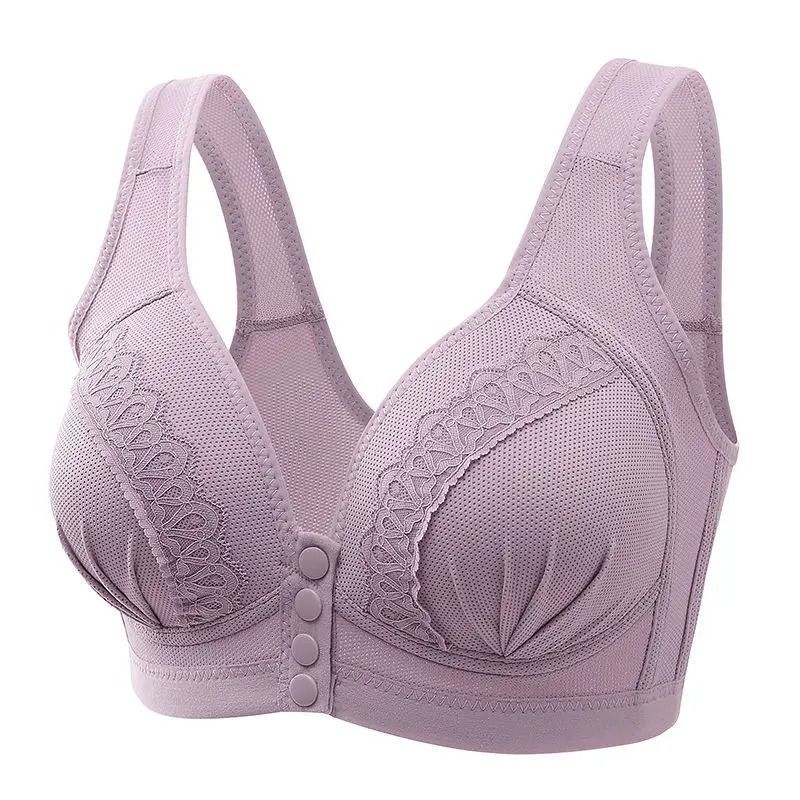 ComfortEase Front Button Nursing Bra Large Size Wirefree Support 6