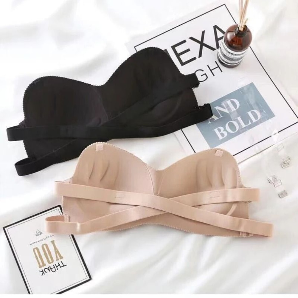 MidnightLift Backless Invisible Bra Strapless Push Up Bandeau 0