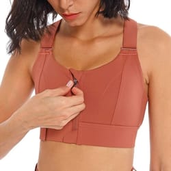powerflex front zipper sports bra plus size shockproof crop top