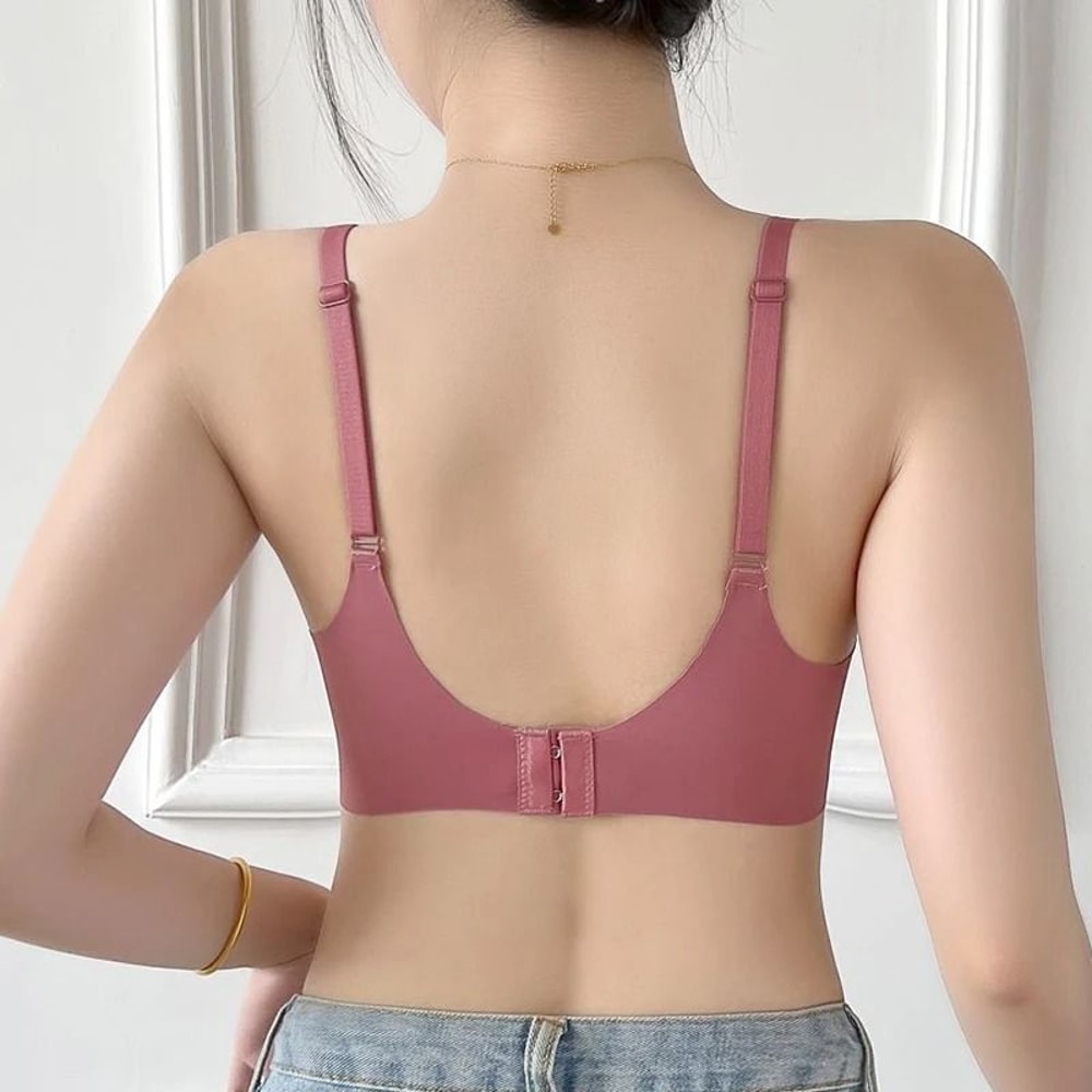SakuraGlow Wireless Push Up Bra Seamless 34 Cup Bralette 8