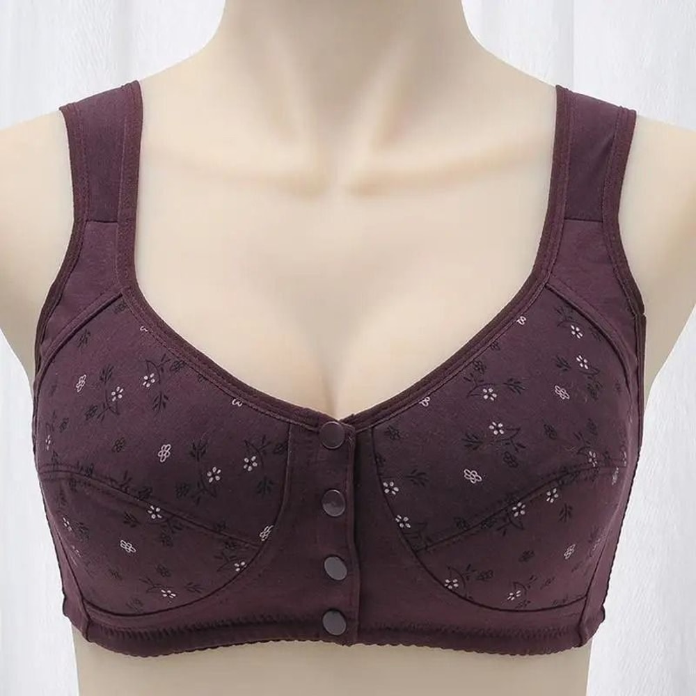 PureComfort Front Closure Cotton Bra Wire Free Sleep Bralette 8