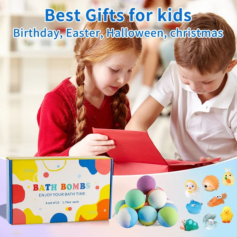 SplashJoy Kids Bath Bombs With Surprise 15 Pack Gift Set 1