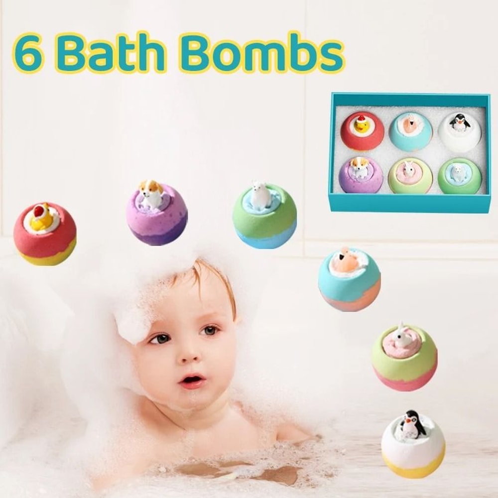 FunFizz Kids Bath Bombs With Surprise Toys 6 Pack Gift Set 3