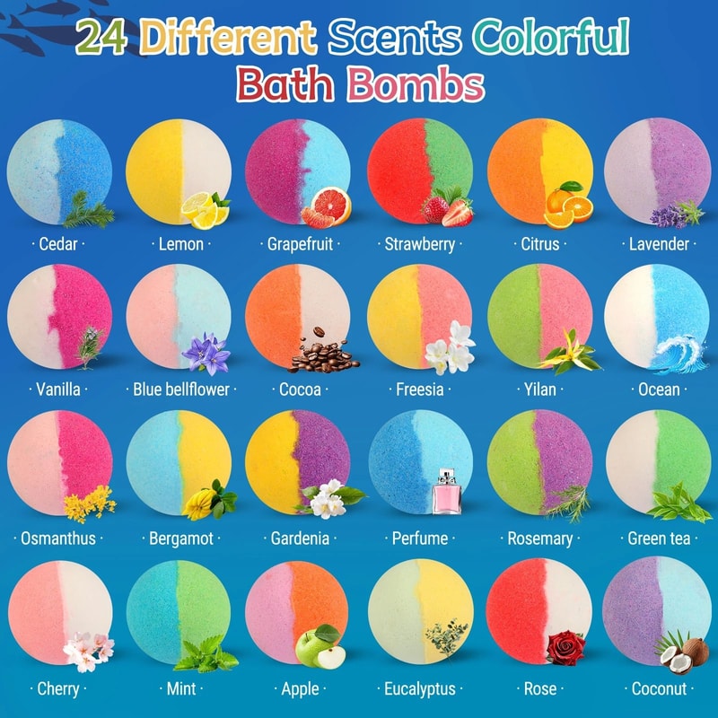 Glow Surprise Kids Bath Bomb Set 24 Pc Natural Organic Bath Fizzies With Toys Inside 4