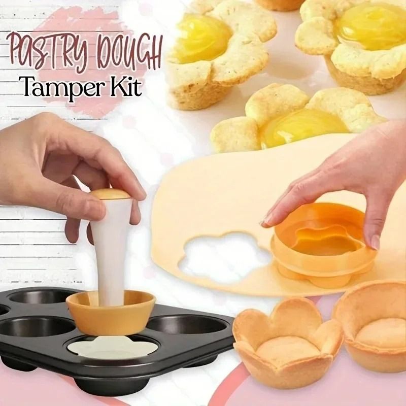 Flower Shaped Pastry Tamper And Dough Presser Baking Mold Tool 0