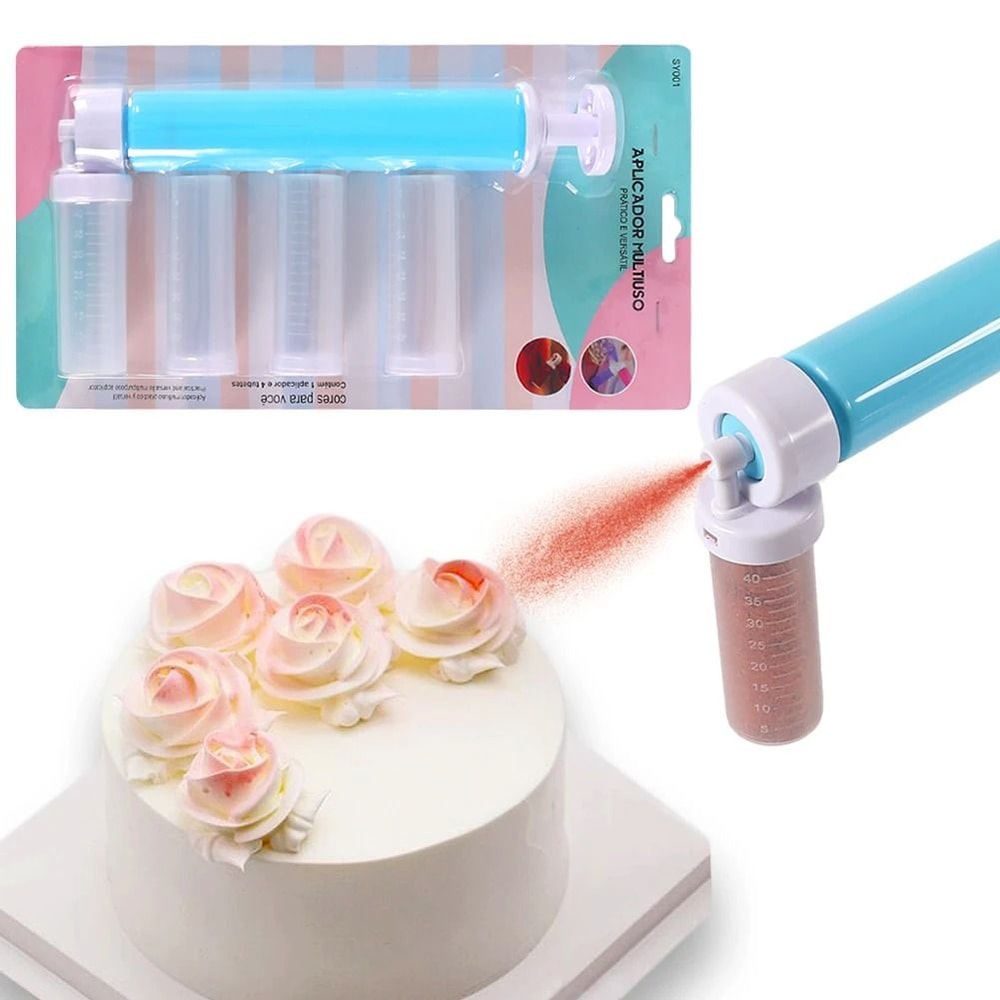 Manual Airbrush Kit For Cake Decorating DIY Baking Spray Tool 8