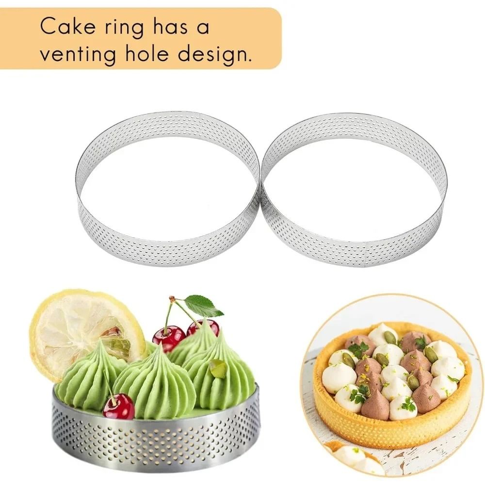 304 Stainless Steel Mousse Ring Cake Mold With Hole Bottom 7