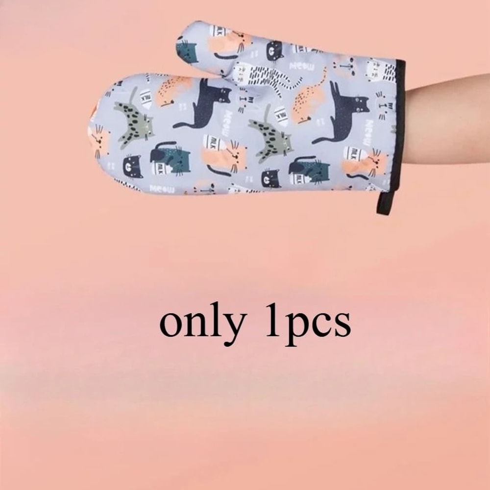 Heat Resistant Microwave Oven Mitts Non Slip Kitchen Baking Gloves 1