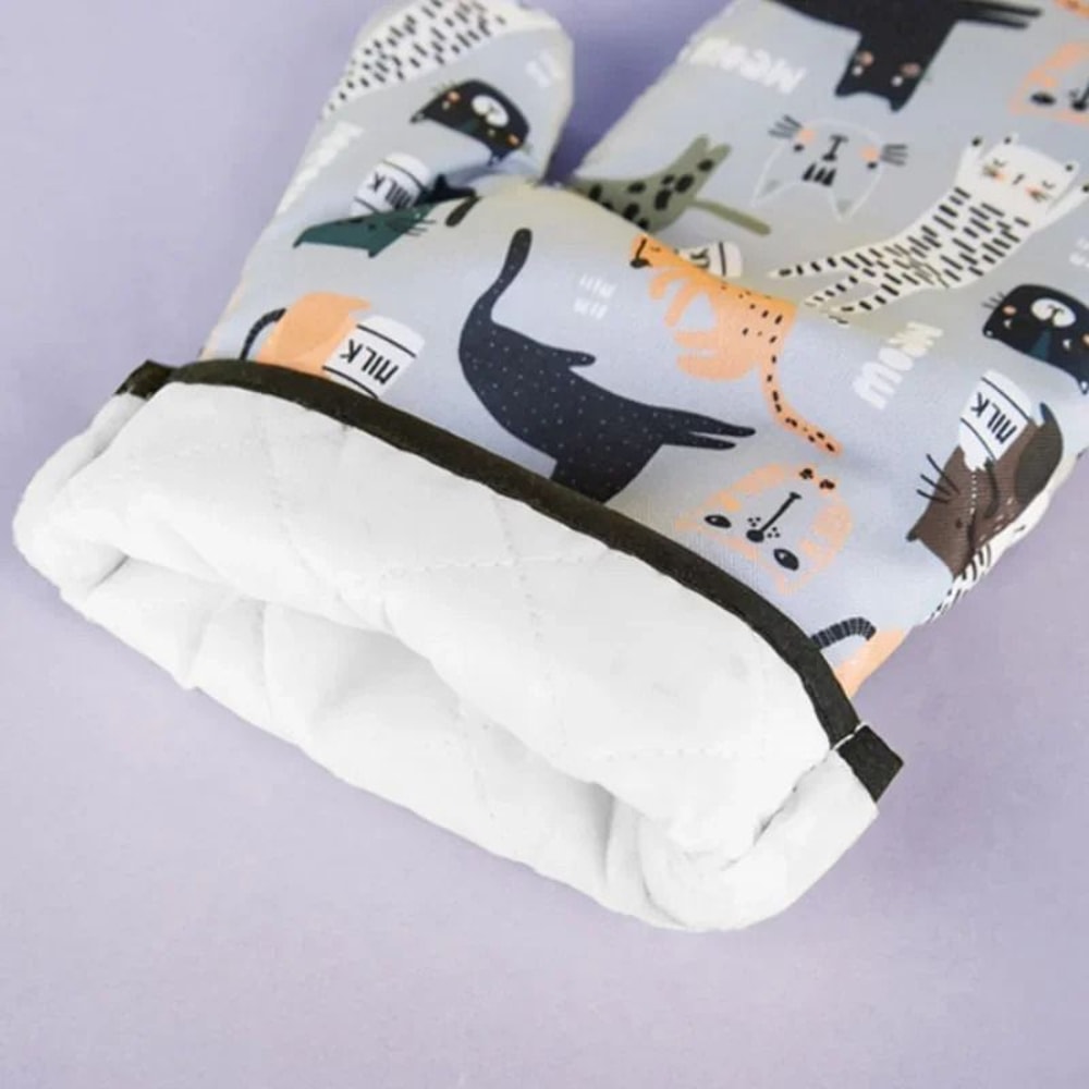 Heat Resistant Microwave Oven Mitts Non Slip Kitchen Baking Gloves 6