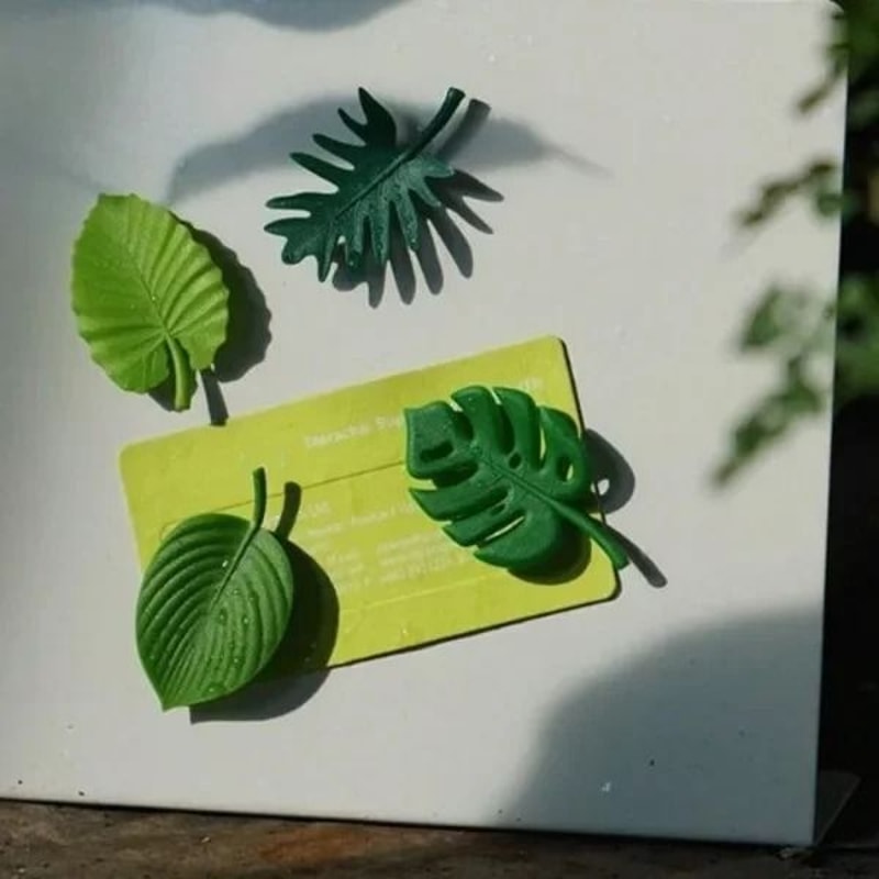 3D Plant Leaves Fridge Magnets Decorative Magnetic Patches For Home And Whiteboard 1