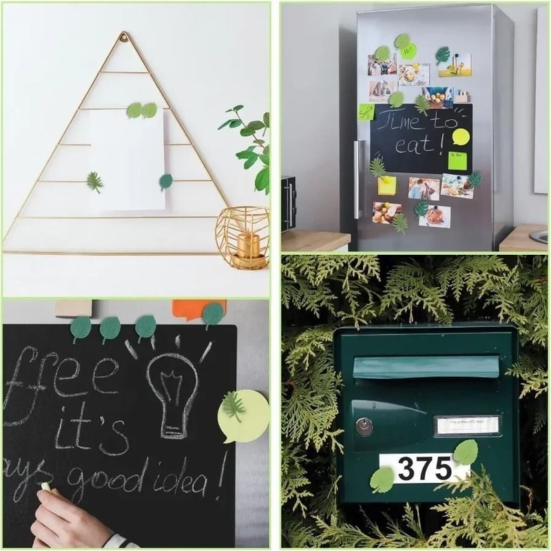 3D Plant Leaves Fridge Magnets Decorative Magnetic Patches For Home And Whiteboard 3