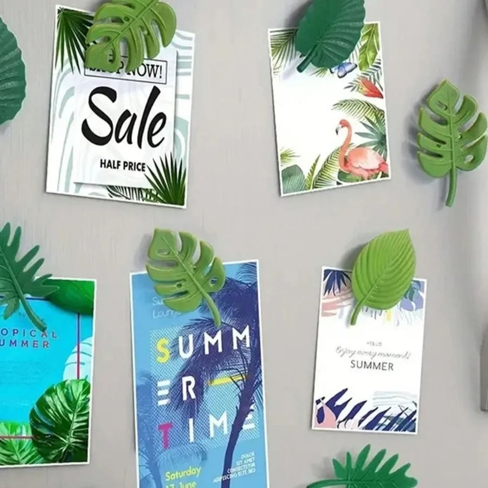 3D Plant Leaves Fridge Magnets Decorative Magnetic Patches For Home And Whiteboard 6