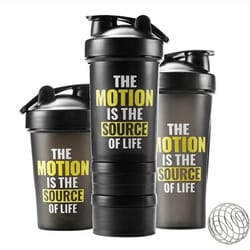 large capacity protein shake cup with measurement markings