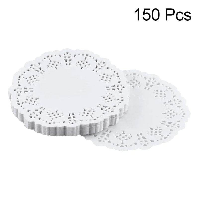 35 Inch Round Paper Doily Lace Mat For Cupcakes And Desserts 0