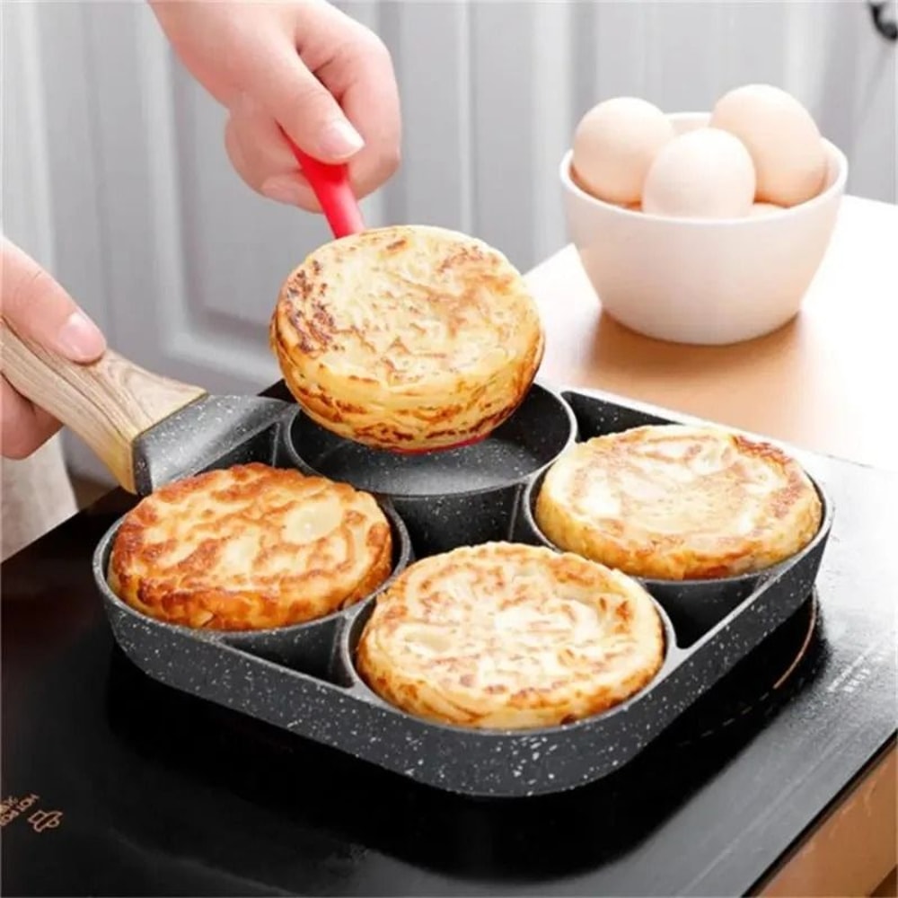 4 Hole Nonstick Egg Omelette Pan Induction Breakfast Maker 5