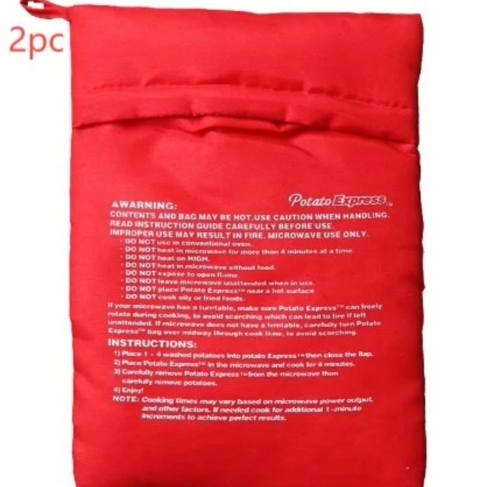 Reusable Microwave Potato Bag Express Baked Potato Cooker Pouch 2